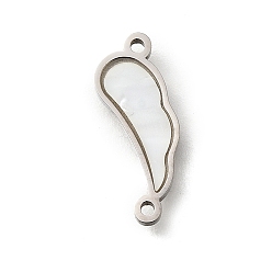 Нержавеющая Сталь Цвет 304 подвески из нержавеющей стали в виде крыльев ангела, с пластиковой имитацией оболочки, цвет нержавеющей стали, 16x5.5x1.5 мм, отверстие : 1 мм