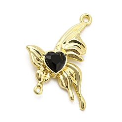 Golden Alloy Rhinestone Connector Charms, Butterfly Links, Golden, 30.5x22x4.6mm, Hole: 1.6mm and 1mm