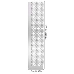 Stainless Steel Color 201 Stainless Steel Diamond Drawing Rulers, Plum Mesh Ruler, Dot Drill Tool, with 699 Blank Grids, Stainless Steel Color, 225x50mm