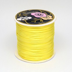 Jaune Fil de nylon, corde de satin de rattail, jaune, 1.5mm, environ 114.82 yards (105m)/rouleau