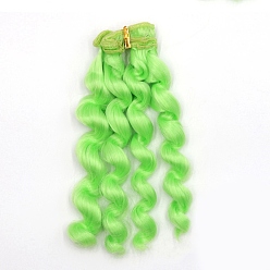 Lime Green High Temperature Fiber Long Wavy Doll Wig Hair, for DIY Girl BJD Makings Accessories, Lime Green, 150~1000mm