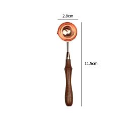 Rose Gold Stainless Steel Wax Sealing Stamp Melting Spoon, with Wooden Handle, for Wax Seal Stamp Melting Spoon Wedding Invitations Making, Rose Gold, 122x28mm