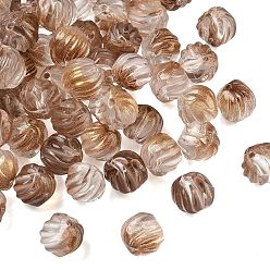 Седло Коричневый Двухцветные прозрачные стеклянные бусины, тыква, с блеском порошок, седло коричневый, 10~10.5x9~10 мм, отверстие : 1.4 мм, Около 833 шт / 1000 г