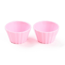 Pink Мини-пластиковая чашка для яичного пирога с имитацией яиц, Миниатюрный пейзаж, кухонная модель, аксессуары для кукольного домика, украшения, розовые, 37x21 мм