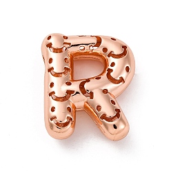 Letter R Латунные подвески, стойки покрытие, долговечный, без кадмия и без свинца, подвески с полыми буквами, Буква R, 23x19x7 мм, отверстие : 4.7x3 мм