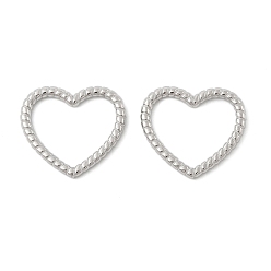 Нержавеющая Сталь Цвет 304 нержавеющей стали связывающий кольца, сердечная ссылка, цвет нержавеющей стали, 22.5x25x2.6 мм