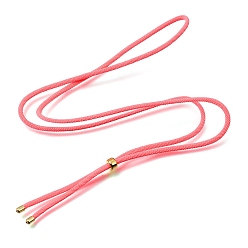 Light Coral 2.5MM Adjustable Braided Nylon Cords Necklace Making, with Golden Brass Finding, Light Coral, 27.56 inch(70cm)