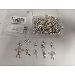 Античное Серебро 80 шт 10 стили подвески из сплава в тибетском стиле, античное серебро, 20~30x10~23x3~6.5 мм, отверстие : 1.4~2.5 мм, 8 шт / стиль