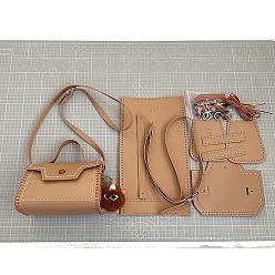 Сэнди Коричневый Наборы прямоугольных сумок через плечо своими руками, включая материалы сумки из искусственной кожи, песчаный коричневый, 14x20x11 см