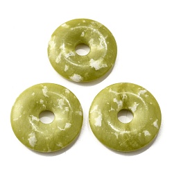 Southern Jade Подвески из натурального южного нефрита, пончик / пи-диск, ширина пончика: 15.5~16 мм, 39~40x6~7 мм, отверстие : 8 мм