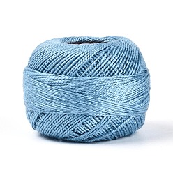 Светло-Голубой Плетеный полиэфирный корд, для изготовления ювелирных изделий, круглые, Небесно-голубой, 0.5~1 мм, около 63~64 м / рулон, 10 рулонов / набор