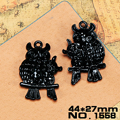 1558 Owl DIY electrophoretic black pendant animal punk style necklace pendant jewelry accessories