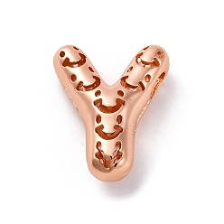 Letter Y Латунные подвески, стойки покрытие, долговечный, без кадмия и без свинца, подвески с полыми буквами, Письмо Y, 23x18.5x9 мм, отверстие : 4.7x3 мм