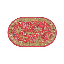 FireBrick Turk Style Oval Carpet Woven Floor Mat, for 1:12 Mini Doll House, FireBrick, 140x90mm
