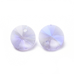 Фиолетовый Стеклянные украшения из горного хрусталя, граненые, конус, фиолетовые, 8x4 мм, отверстие : 0.8 мм