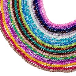 Mixed Color 20 Colors Spray Painted Crackle Glass Beads Strands, Round, Mixed Color, 6mm, Hole: 1.3~1.6mm, about 133pcs/strand, 31.4 inch