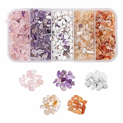 Mixed Stone 150G 5 Style Natural Mixed Gemstone Chip Beads, No Hole/Undrilled, 2~8x2~4mm, 30g/style