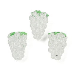 Белый Бусины лэмпворк , винограды, белые, 21~24x15~17 мм, отверстие : 1.8 мм