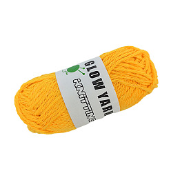 Gold Luminous Polyester Yarns, Glow in the Dark Yarn, for Weaving, Knitting & Crochet, Gold, 2~3mm, about 50m/skein