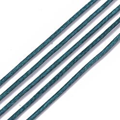 Marine Blue Braided Korean Waxed Polyester Cords, Marine Blue, 0.8mm, about 87.48 yards(80m)/roll