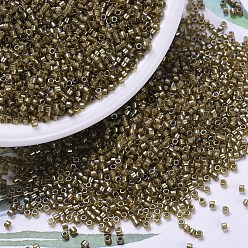 (DB0288) Шафран AB с Белой Подкладкой Бусины miyuki delica, цилиндр, японский бисер, 11/0, (дБ 0288) белый шафран, 1.3x1.6 мм, отверстие : 0.8 мм, Около 2000 шт / 10 г