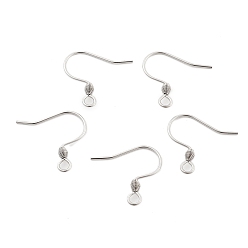 Нержавеющая Сталь Цвет 304 Выводы крюк из нержавеющей стали серьги, провод уха, с горизонтальной петлей, цвет нержавеющей стали, 18x16x0.8 мм, 20 датчик, отверстие : 2.5 мм