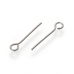 Stainless Steel Color 304 Stainless Steel Eye Pin, Stainless Steel Color, 13.5x0.5mm, Pin: 0.5mm