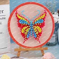 Butterfly DIY String Art Kits, Including Wooden Board, Plastic Nails, Polyester Thread, Butterfly Pattern, 200mm