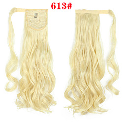 613# Long Wavy Hairpiece with Magic Tape - Natural, Elegant, Ponytail Extension.