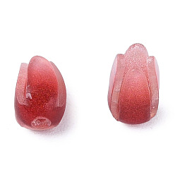 Dark Red Plastic Beads, Flower, Dark Red, 10x6x6mm, Hole: 1mm