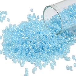 (143) Ceylon Aqua Тохо 8/0 круглые бусины, японский бисер, (143) цейлонский цвет морской волны, 8/0, 3 мм, отверстие : 1 мм, Около 222 шт / 10 г