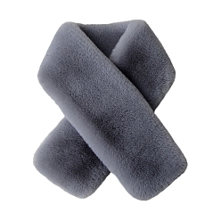 Gray Fluffy Polyester Imitation Wool Neck Warmer Scarf, Winter Scarf, Faux Fur Collar Scarves, Gray, 870~900x120mm