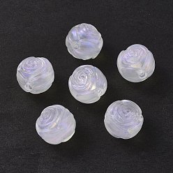 Clear Transparent Acrylic Beads, Glitter Powder, Flower, Clear, 16mm, Hole: 3mm, about 173pcs/500g