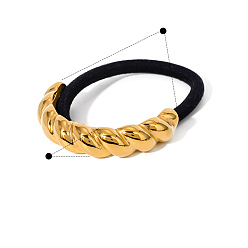 Rectangle Эластичные аксессуары для волос из нержавеющей стали, для девочек или женщин, резинка для волос / резинки для волос, прямоугольные, внутренний диаметр: 40 мм