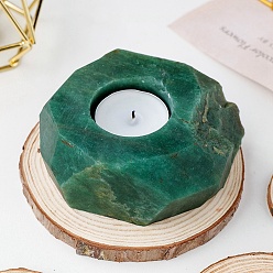 Aventurine Polygon Shape Natural Aventurine Candle Holder, Candle Storage Container Home Decoration, 90~100cm