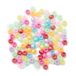 Mixed Color Opaque Plastic Pearlized Beads, Faceted, Rondelle, Mixed Color, 9x6.5mm, Hole: 4.3mm, about 1800pcs/500g