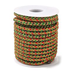 Красный 10м плетеный шнур из полиэстера, круглые, красные, 5 мм, около 10.94 ярдов (10 м) / рулон