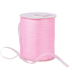 Pink Organza Ribbon, Pink, 1/4 inch(6mm), 500yards/Roll(457.2m/Roll)