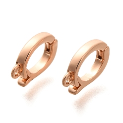 Розовое Золото Латунная обшивка стойки с застежками, долговечный, без свинца и без кадмия, розовое золото , 13x8x2.5 мм, отверстие : 1.1 мм