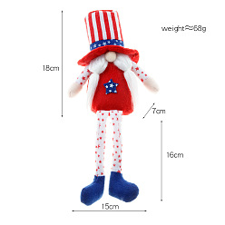 Red Independence Day Cloth Rudolph Doll, Long Legged Faceless Doll Figurines Desktop Ornament Festival Decoration, Red, 180x150x70mm