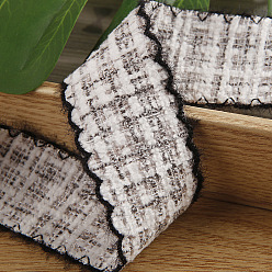 Noir 10 mètres de rubans tartan en coton et lin plats, accessoires du vêtement, noir, 1 pouces (25 mm)