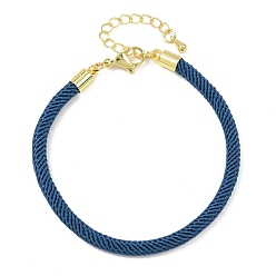 Стально-синий 4.5 изготовление браслета из круглого нейлонового шнура миланского диаметра 202мм, с латунными выводами и 6.85 застежками из лобстера из нержавеющей стали, золотые, долговечный, стойки покрытие, стальной синий, 17.4 дюйм ({2} см)