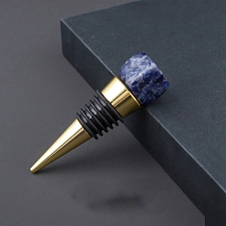 Lapis Lazuli Natural Lapis Lazuli Red Wine Stoppers, Silicone Bottle Stopper, Cone, 75~85mm