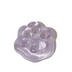 Lilac TPR Stress Toy, Funny Fidget Sensory Toy, for Stress Anxiety Relief, Paw Print, Lilac, 40x40mm