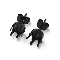 Черный 316 серьги-гвоздики из хирургической нержавеющей стали, чёрные, 6.5x16.5 мм