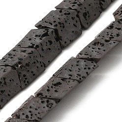 Gray Plated Electroplated Natural Lava Rock Beads Strands, Arrow, Gray Plated, 9x8.5x4mm, Hole: 1mm, about 57pcs/strand, 16.54''(42cm)