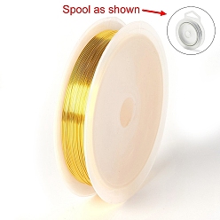 Золотой Круглая медная проволока для изготовления ювелирных изделий, долговечный, золотые, 26 датчик, 0.4 мм, около 32.81 футов (10 м) / рулон