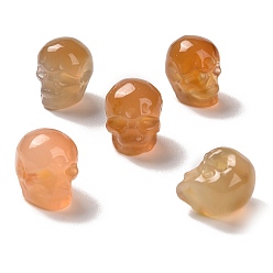 Natural Agate Natural Agate Beads, Halloween Skull, 11~11.5x8.5~9x11~11.5mm, Hole: 0.9~1mm
