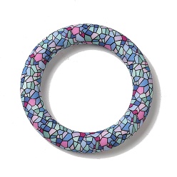 Разноцветный Силиконовые бусины, кольцо, красочный, 65x10 мм, отверстие : 3 мм