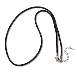 Кокосово-Коричневый 2мм круглый нейлоновый миланский шнур для изготовления ожерелья, с латунными выводами и 303 застежками из лобстера из нержавеющей стали, цвет нержавеющей стали, кокосового коричневый, 18.50~18.70 дюйм (47~47.5 см)